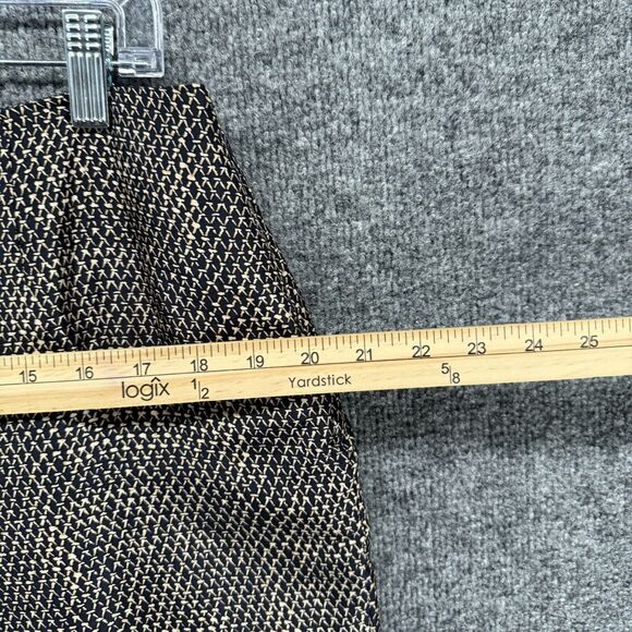 Dana Buchman Silk Dress Pants Women 14 Black Print High Rise Straight Artsy - Picture 10 of 12